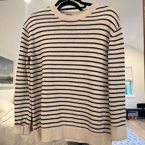 Jenni Kanye blue and white striped sweater small